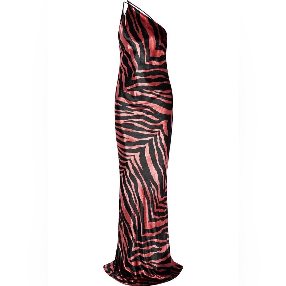 Michelle Mason Velvet Pink Zebra Gown